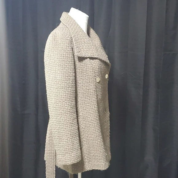 CK wool blend textured belted peacoat - Picture 8 of 9